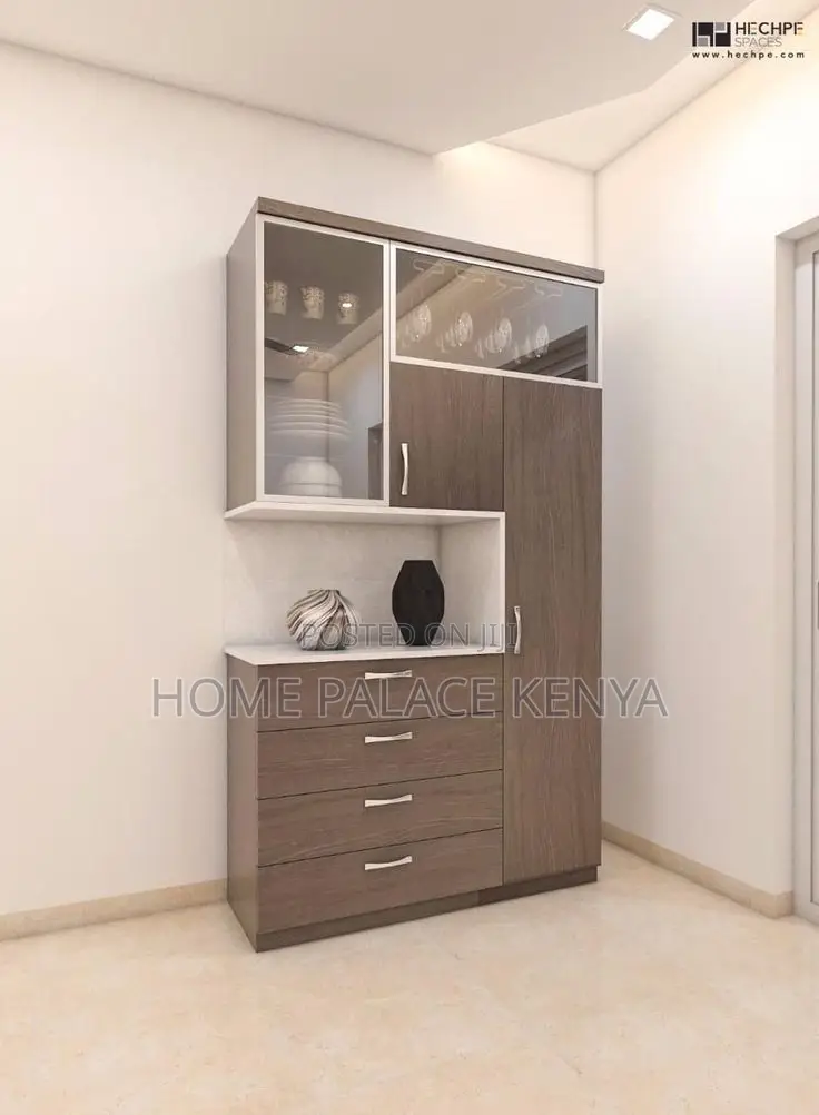Kitchen Cabinet; Heavy-Duty Wooden Storage Cupboard With Drawers