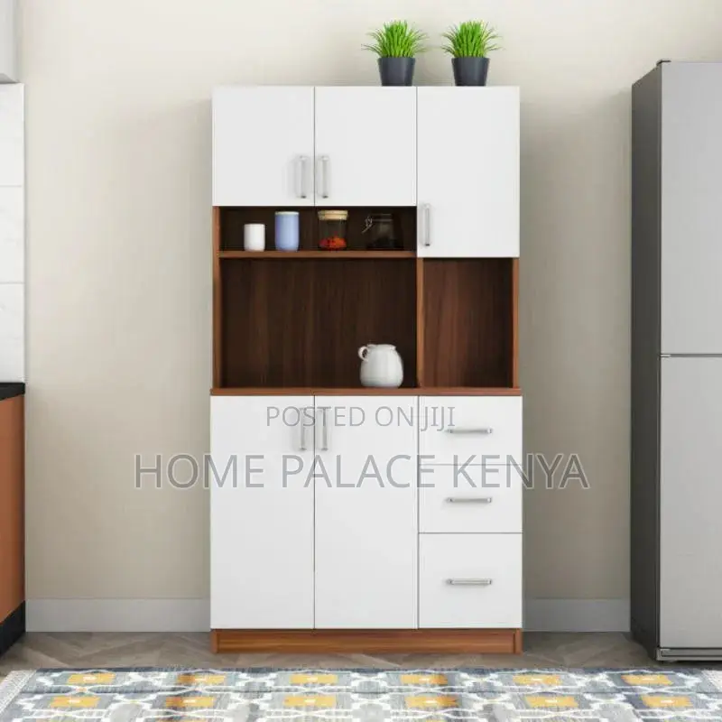 Kitchen Cabinet; Heavy-Duty Wooden Storage Cupboard With Drawers