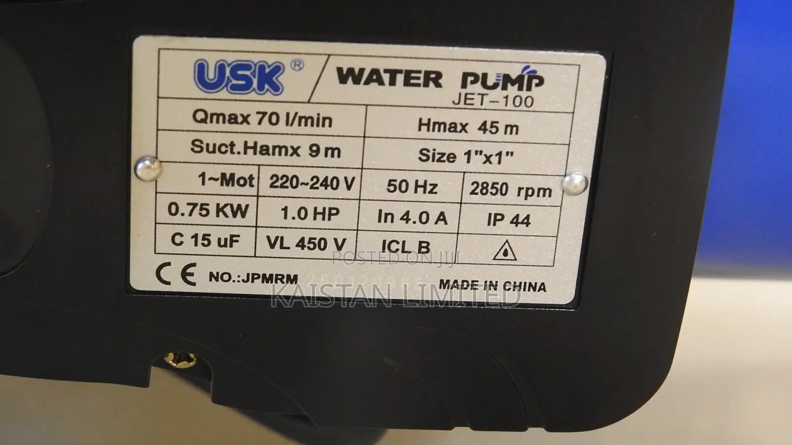 USK JET-100 1hp Electric Surface Pump. 1hp Booster Pump