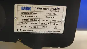 USK JET-100 1hp Electric Surface Pump. 1hp Booster Pump