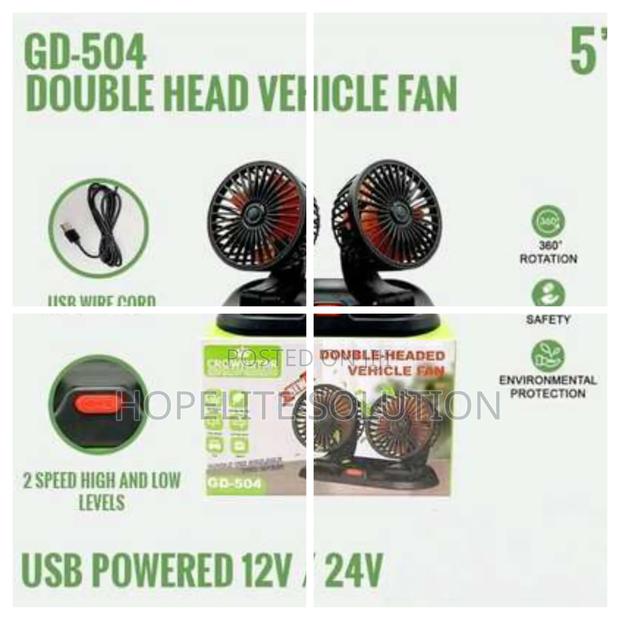 2 Speed Double Headed Vehicle Fan - thumbnail 2