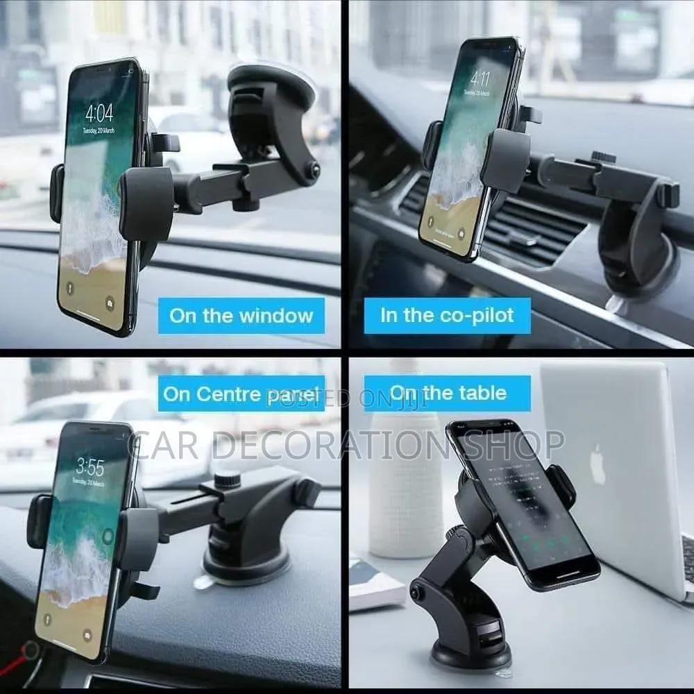 Adjustable Arm Telescopic Car Phone Holder With Strong Suction Cup