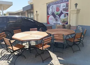 Octagon Table+6- Chairs + Stand