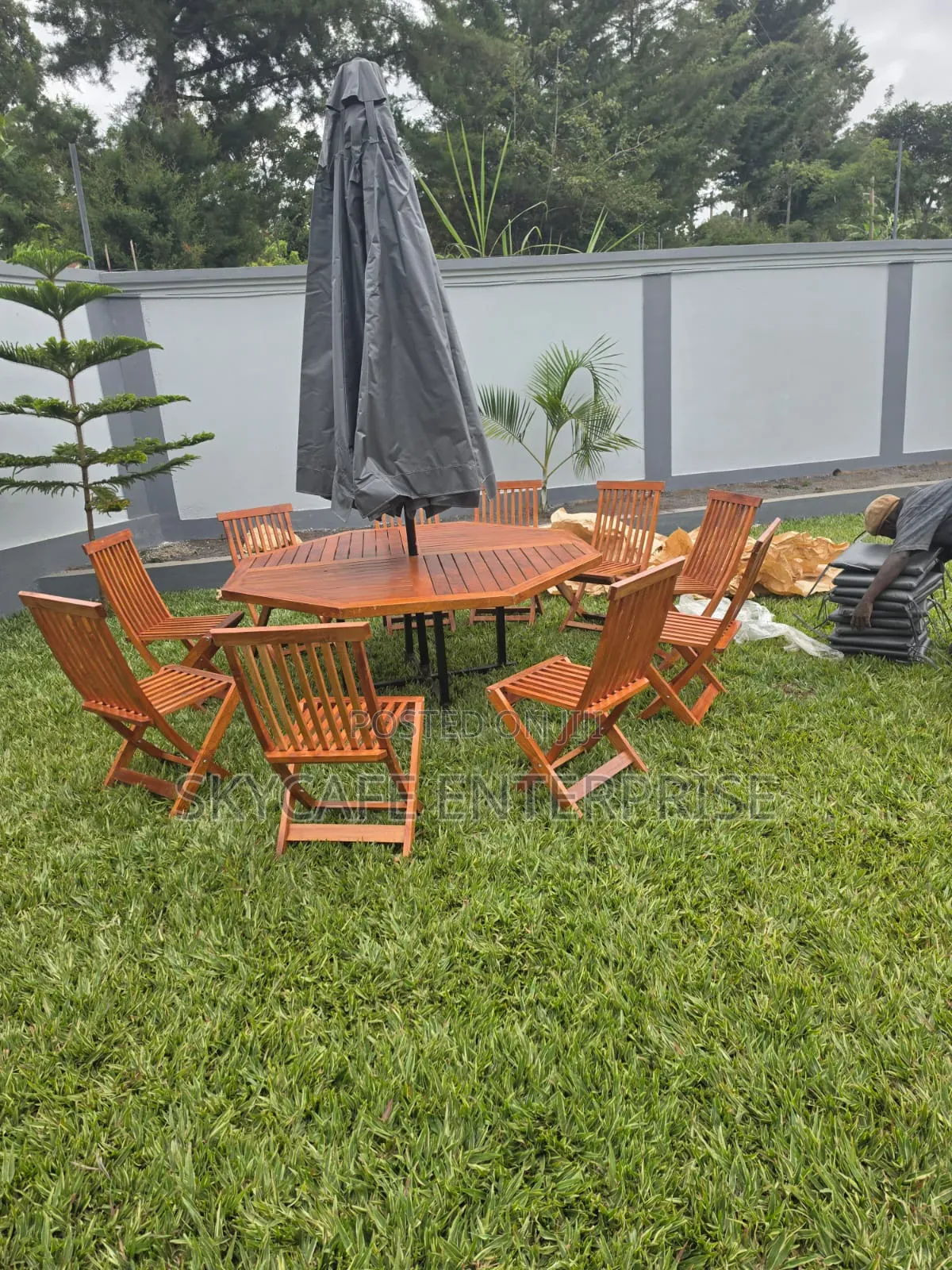 Garden Umbrella 6 Chairs Outdoor