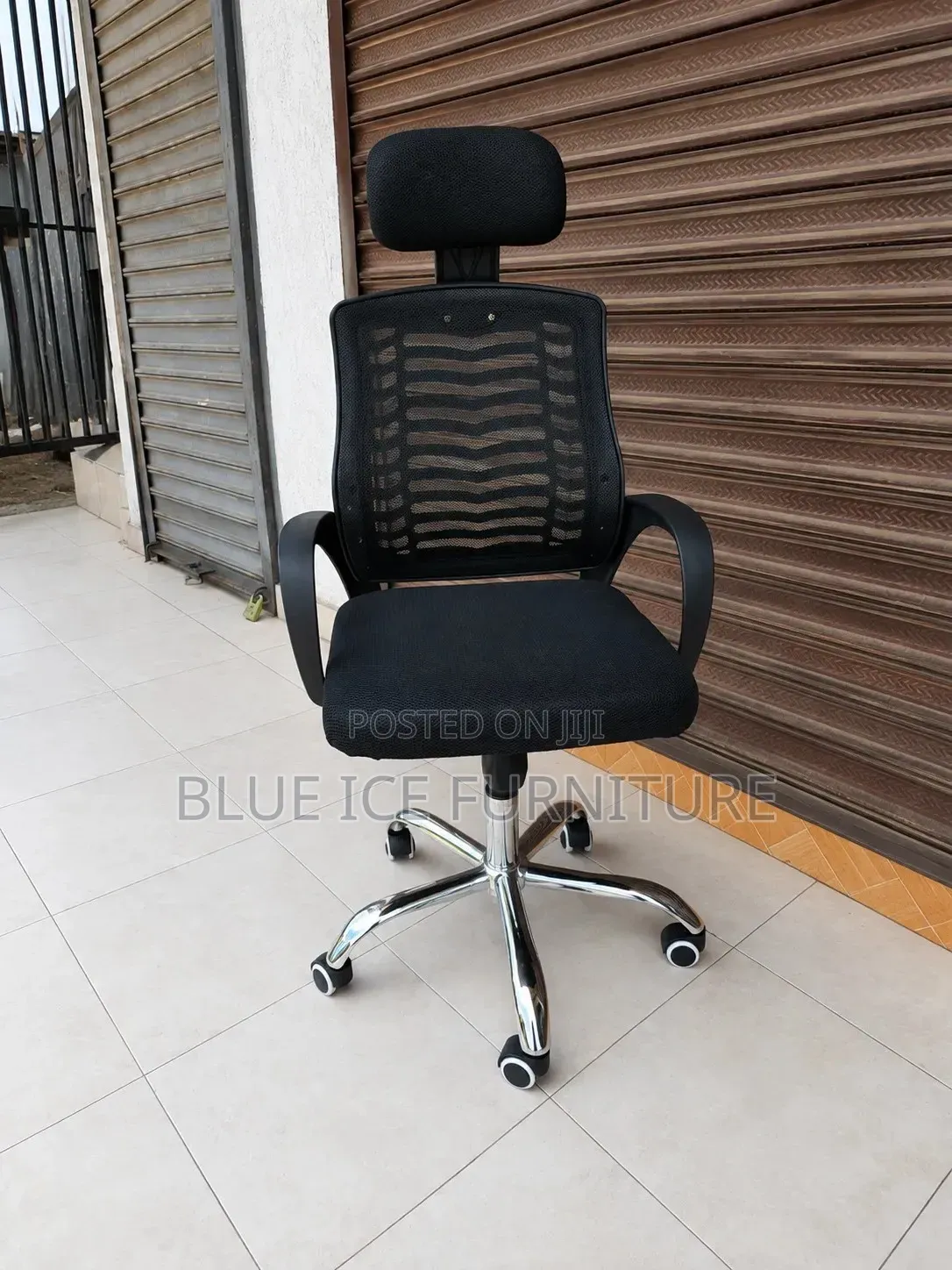 Office Chair;Ergonomic Mesh Office Chair With Headrest Chrome Base