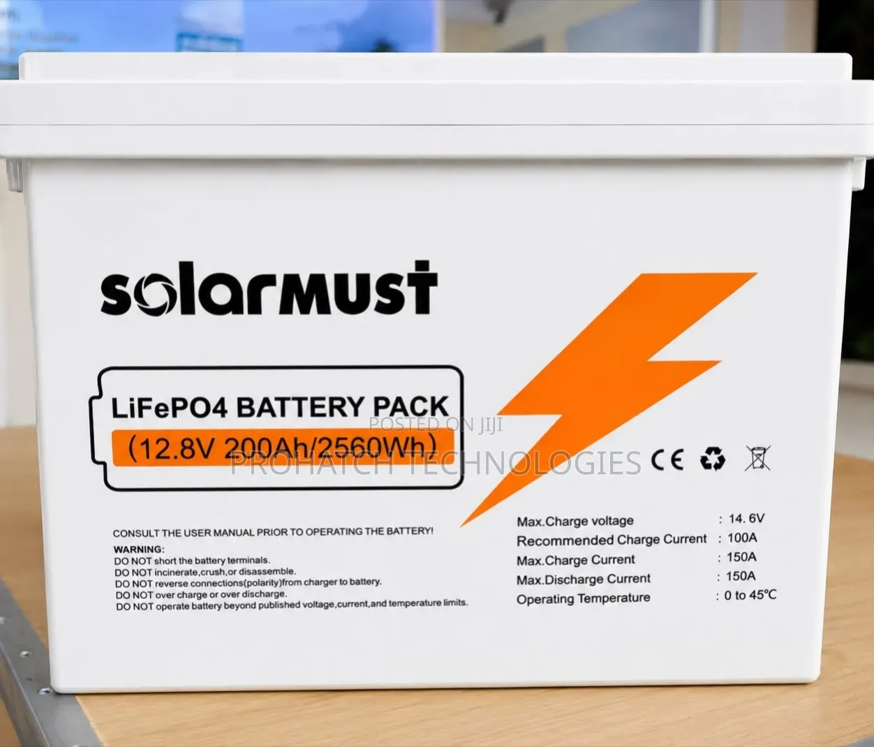 Must Lithium 12.8V 200AH Solar Battery LiFePO4
