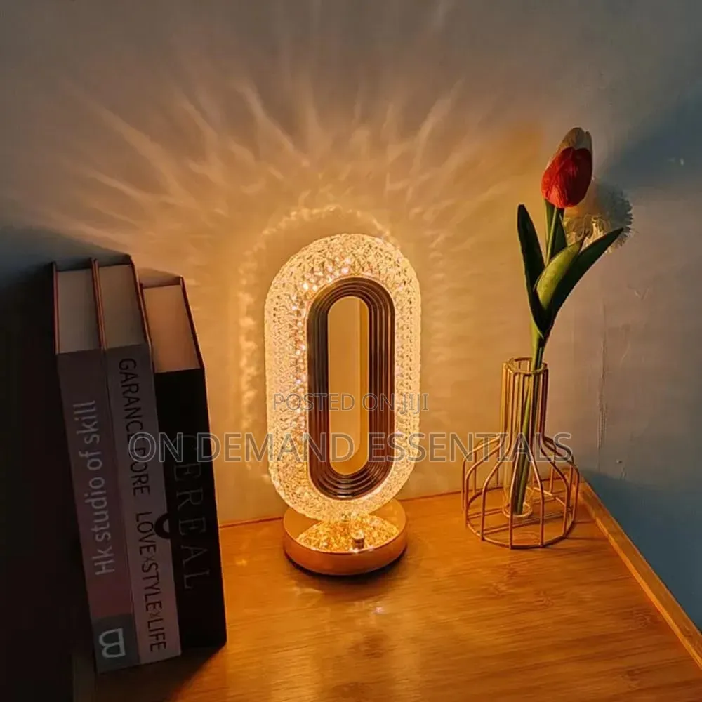 Rechargeable Crystal Table Lamp With Touch Control Changing Colours