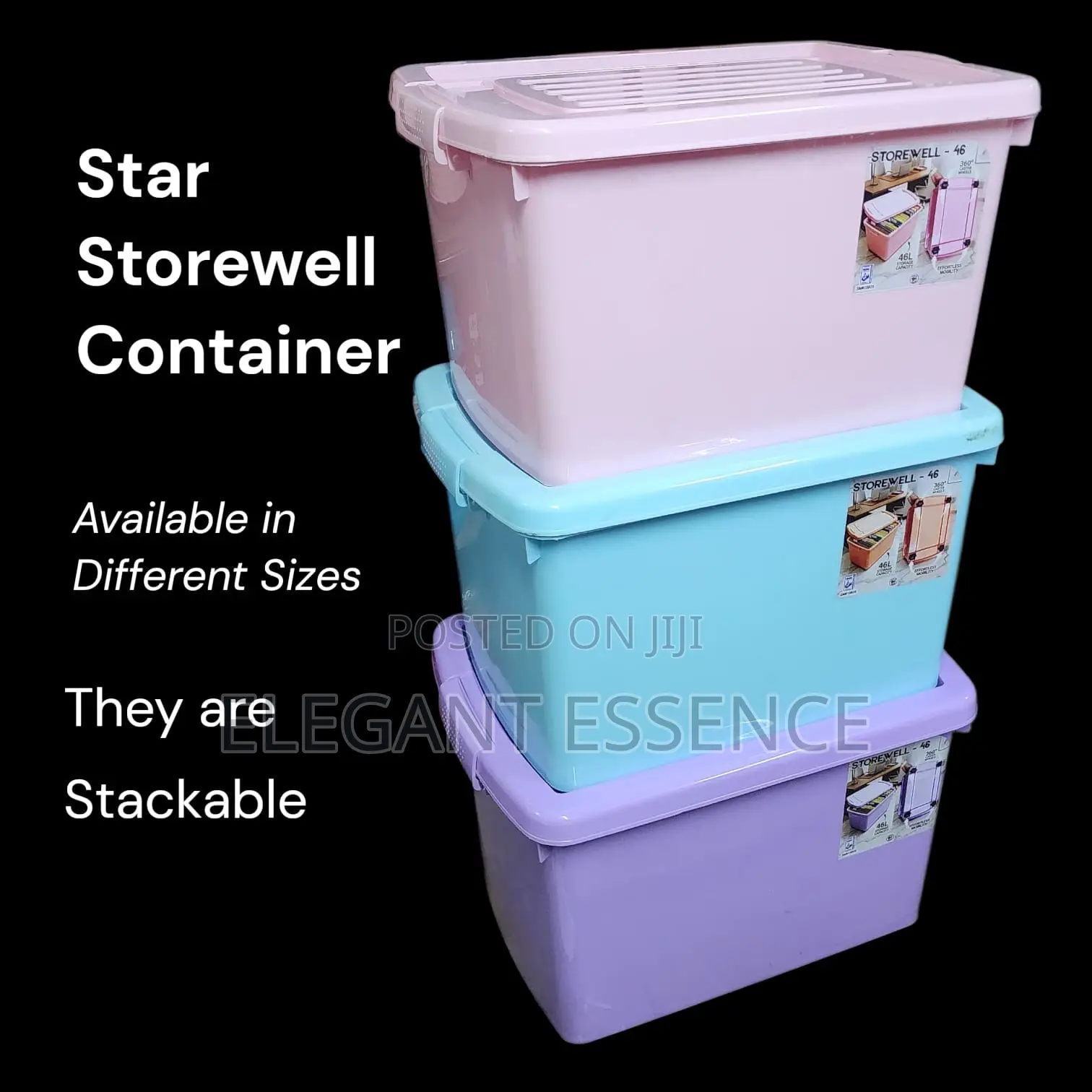 Plastic Stackable Storage Container With Wheels