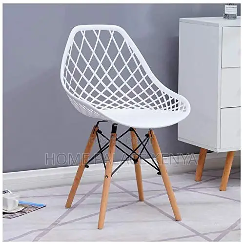 Eames Chair; Modern Nordic Plastic Dine Chair With Breathable Backrest