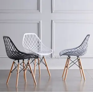 Eames Chair; Modern Nordic Plastic Dine Chair With Breathable Backrest