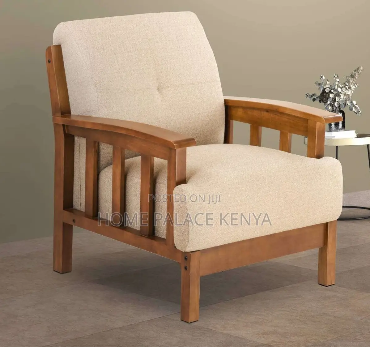 Accent Chair; Comfortable Wood Accent Chair With Detachable Cushions