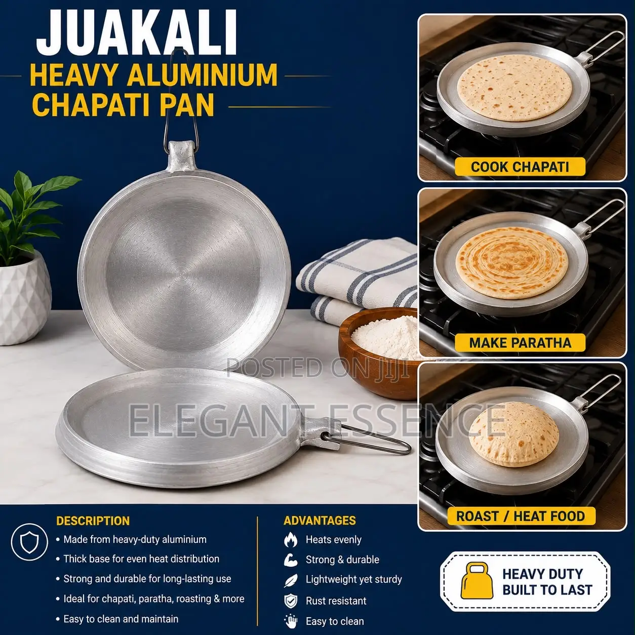 Juakali Heavy Aluminium Chapati Pan