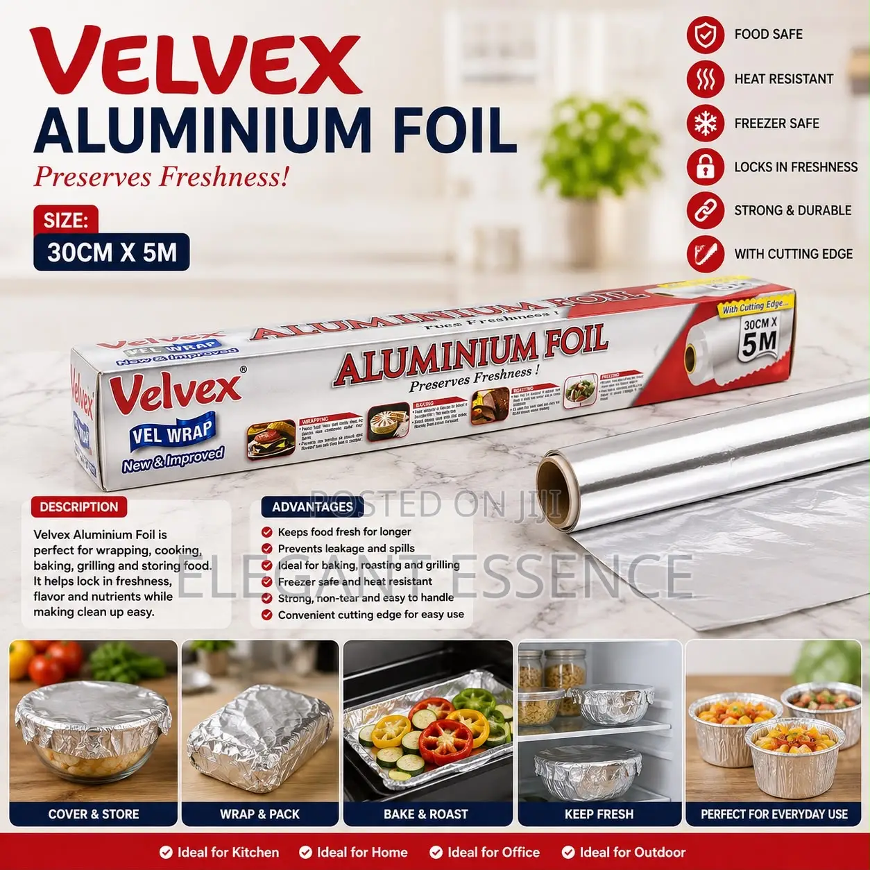 VELVEX ALUMINIUM FOIL-30cm × 5m