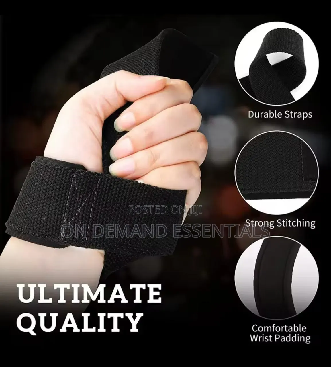 2PCS Weightlifting Straps Anti-Slip Silicone Lifting Wrist Straps
