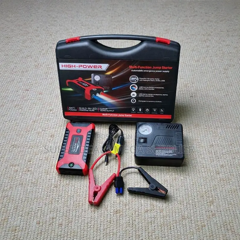 Durable Housing 12V 99800mAh Emergency Car Jump Starter Air Compressor