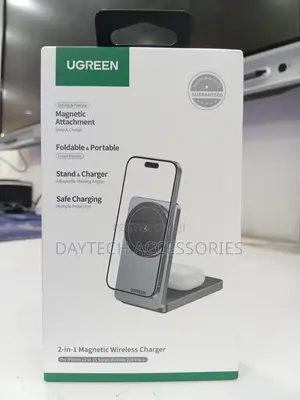 Ugreen W528 Grey 15W 2-in-1 MagSafe Qi Wireless Charger With Stand
