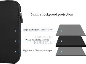 15-16 Inch Laptop Sleeve Water Repellent Neoprene Protective Bag Black