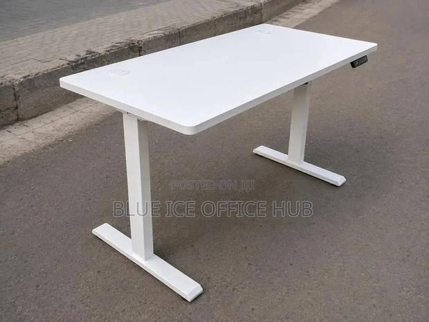 Adjustable Table;White Electric Height Adjustable Desk - thumbnail 2