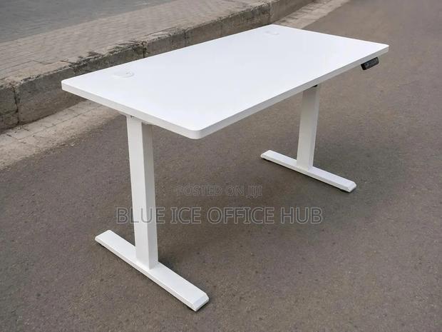 Adjustable Table;White Electric Height Adjustable Desk - thumbnail 3