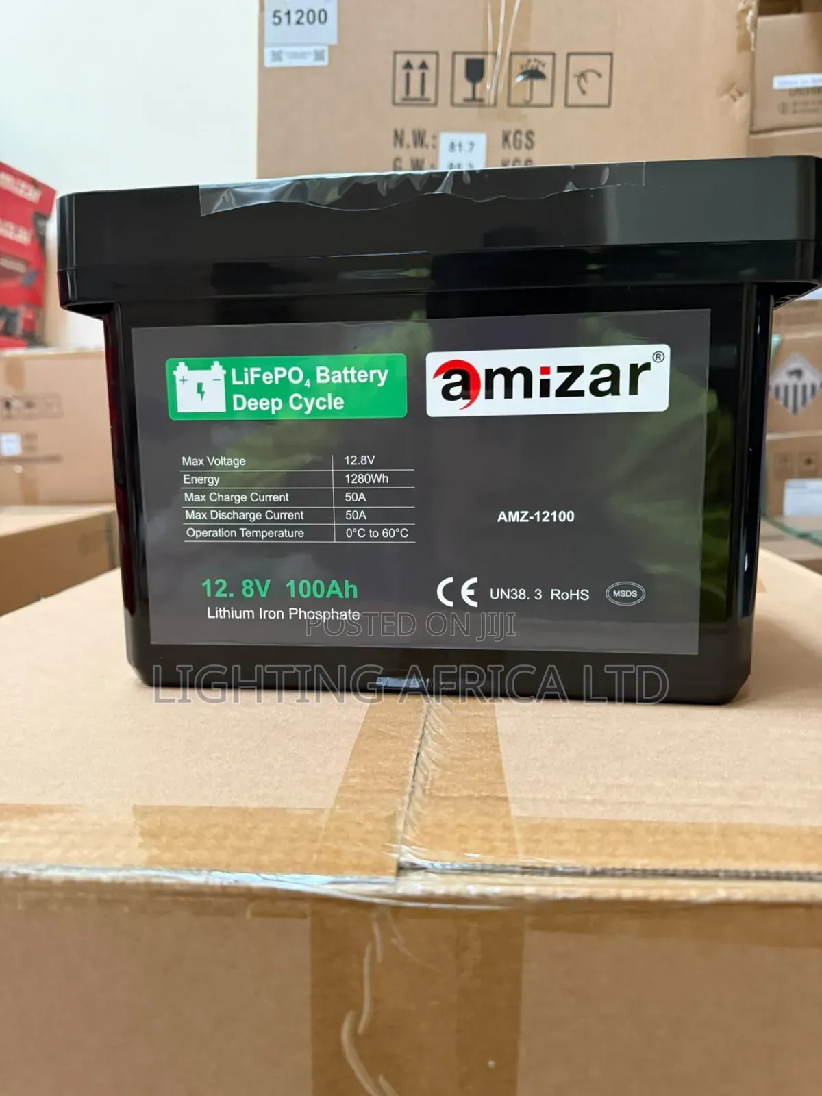 Amizar 12.8v - 100Ah Lithium Ion Solar Battery