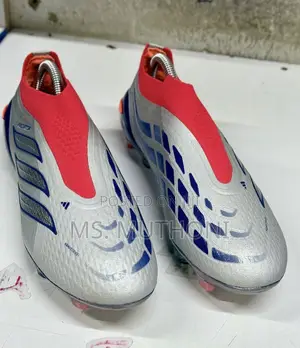 Silver /Blue the Adidas Predator Accuracy+ Laceless FG Size 40-45