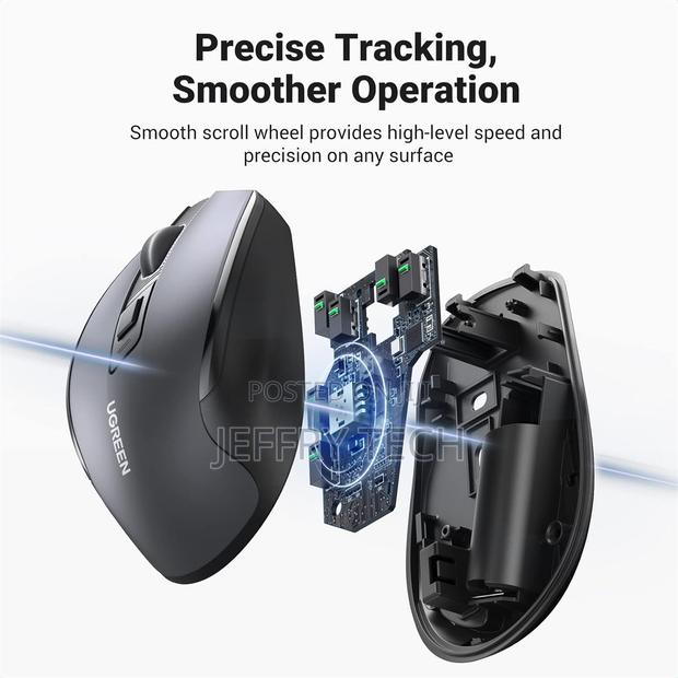 Ugreen Wireless Ergonomic Silent Mouse 2.4G Wireless Bluetooth - Ma - thumbnail 2