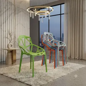 Dining Chair; Plastic Modern Dining Armless Stackable Chairs