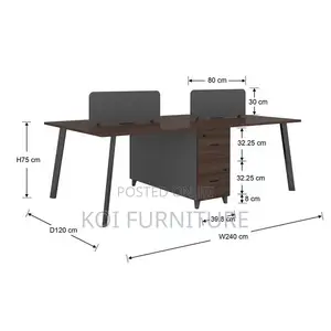 Office Workstation; Four User Wooden Office Workstation