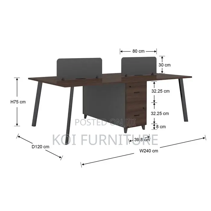 Office Workstation; Four User Wooden Office Workstation