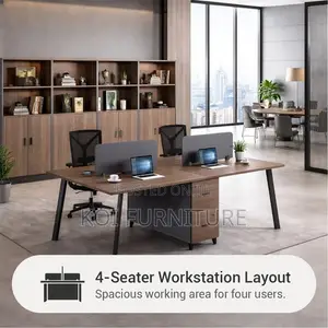 Office Workstation; Four User Wooden Office Workstation
