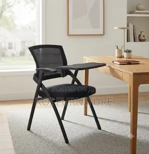 Office Chairs; Foldable Black Ergonomic With Write Pad