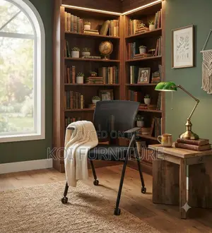 Office Chairs; Foldable Black Ergonomic With Write Pad