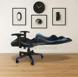 Blue Black. Gaming Chair Reclining Back