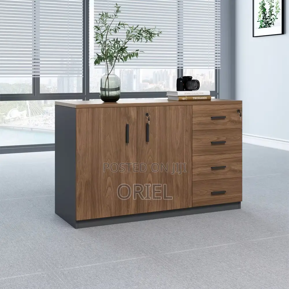 Office Credenza:2-Door Office Credenza With Vertical Lockable Drawers