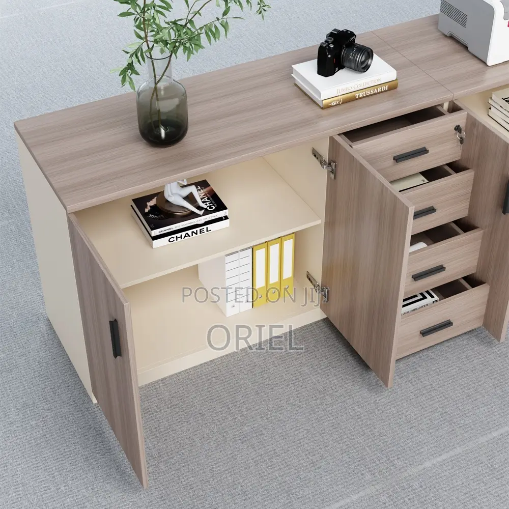 Office Credenza:2-Door Office Credenza With Vertical Lockable Drawers
