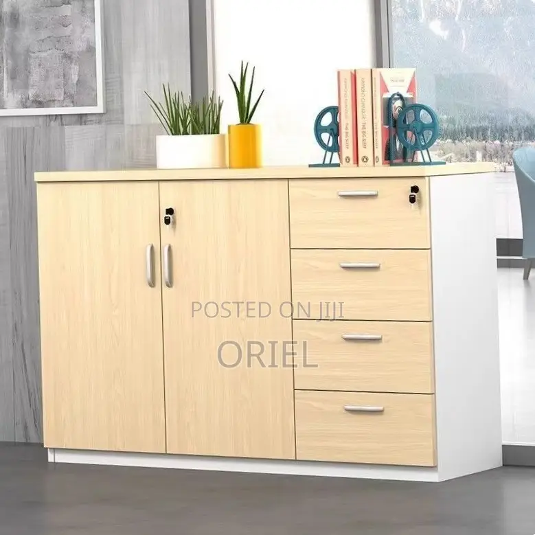 Office Credenza:2-Door Office Credenza With Vertical Lockable Drawers