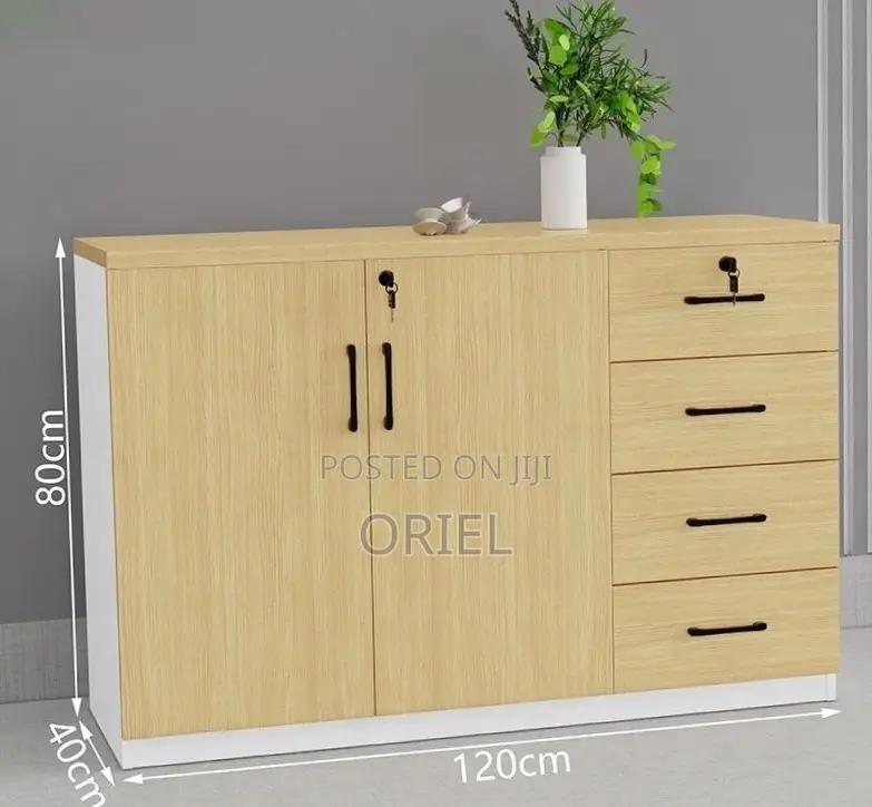 Office Credenza:2-Door Office Credenza With Vertical Lockable Drawers