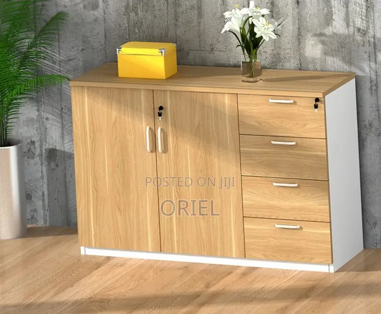 Office Credenza:2-Door Office Credenza With Vertical Lockable Drawers
