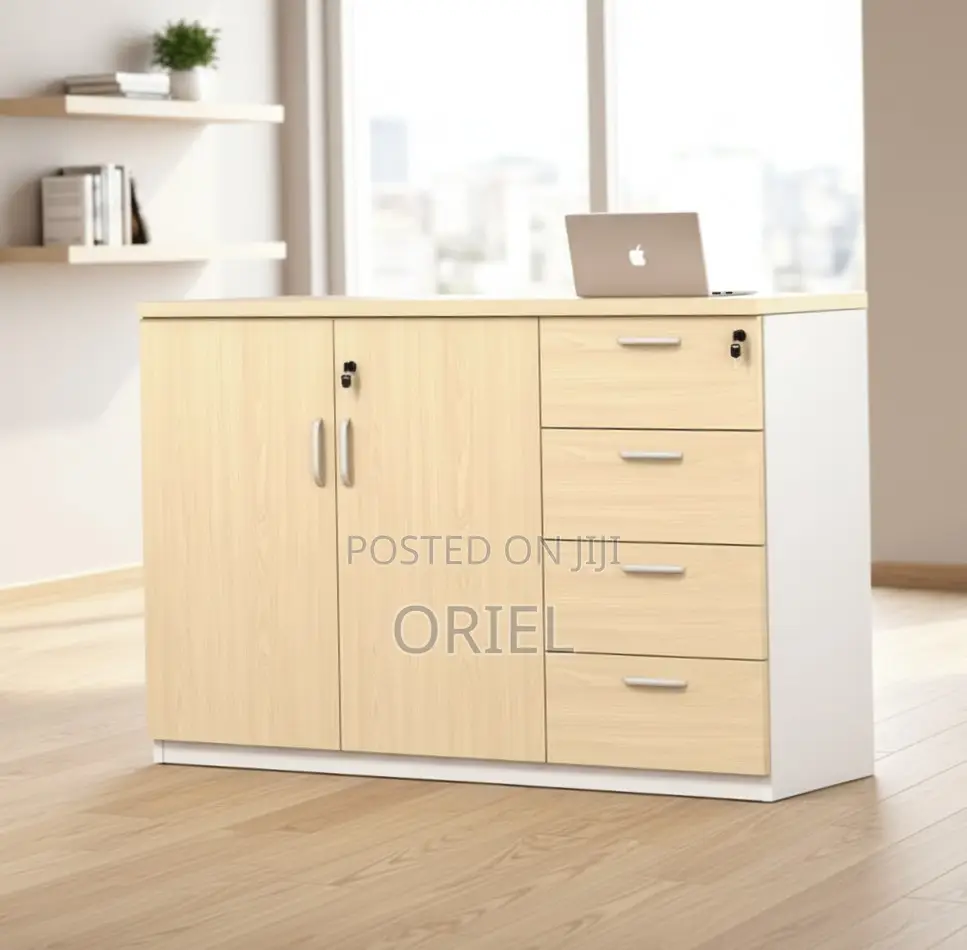 Office Credenza:2-Door Office Credenza With Vertical Lockable Drawers
