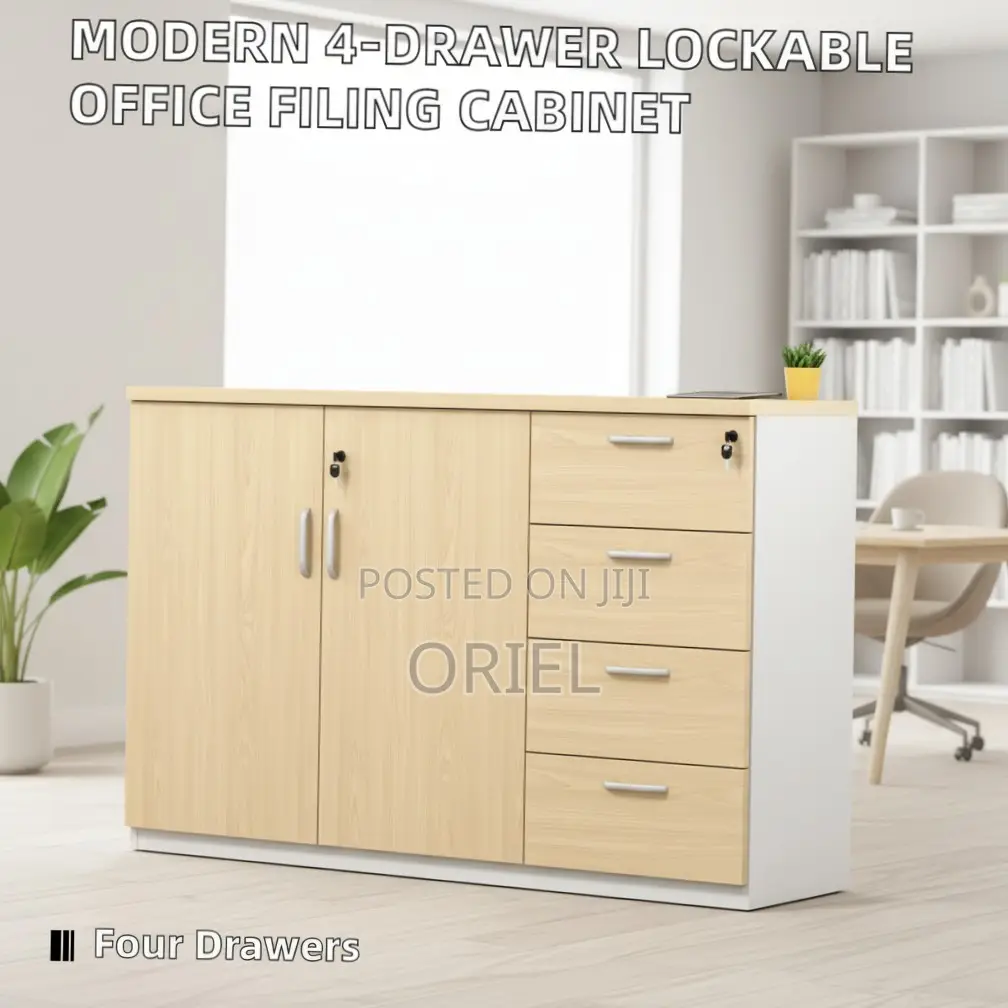 Office Credenza:2-Door Office Credenza With Vertical Lockable Drawers