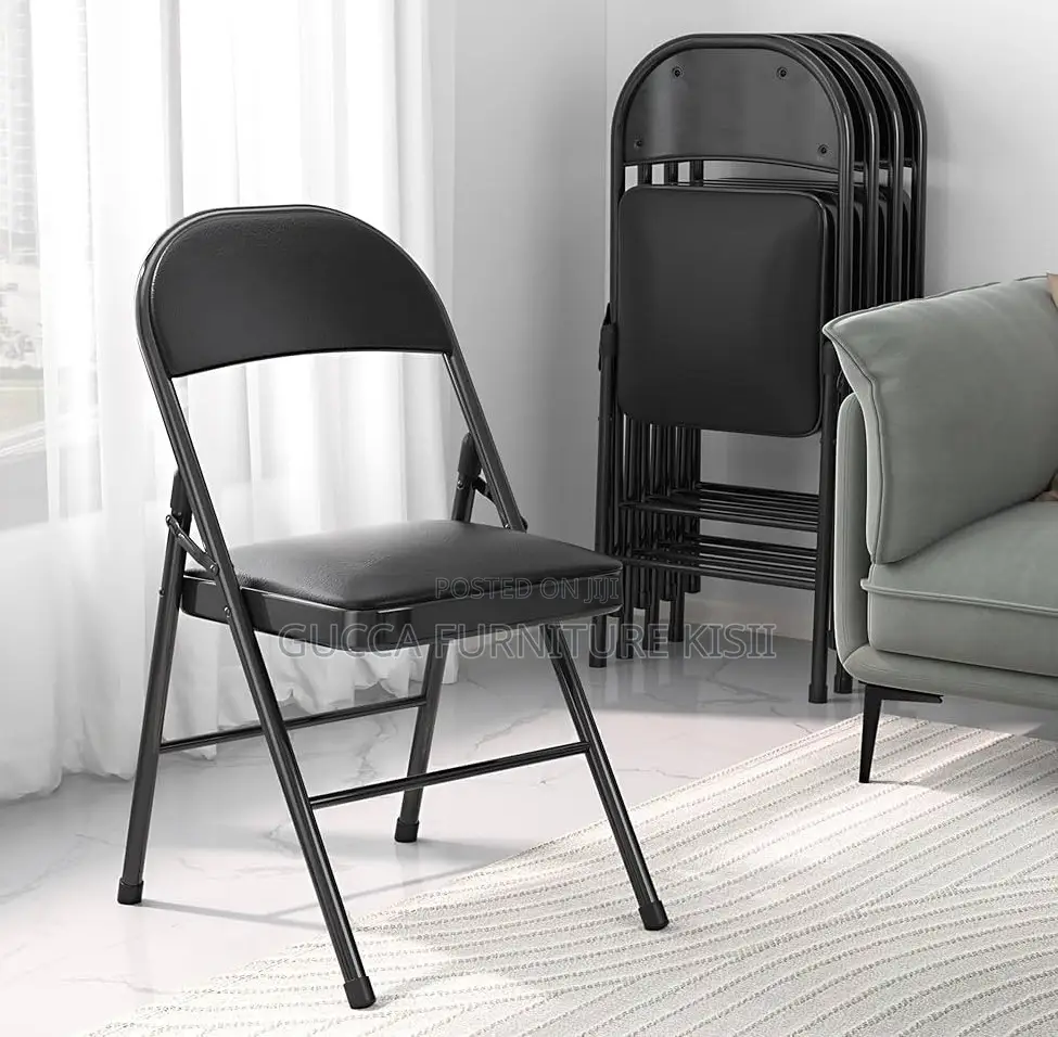 Office Chair; Foldable Black Office Study Chair