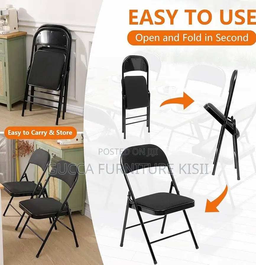 Office Chair; Foldable Black Office Study Chair