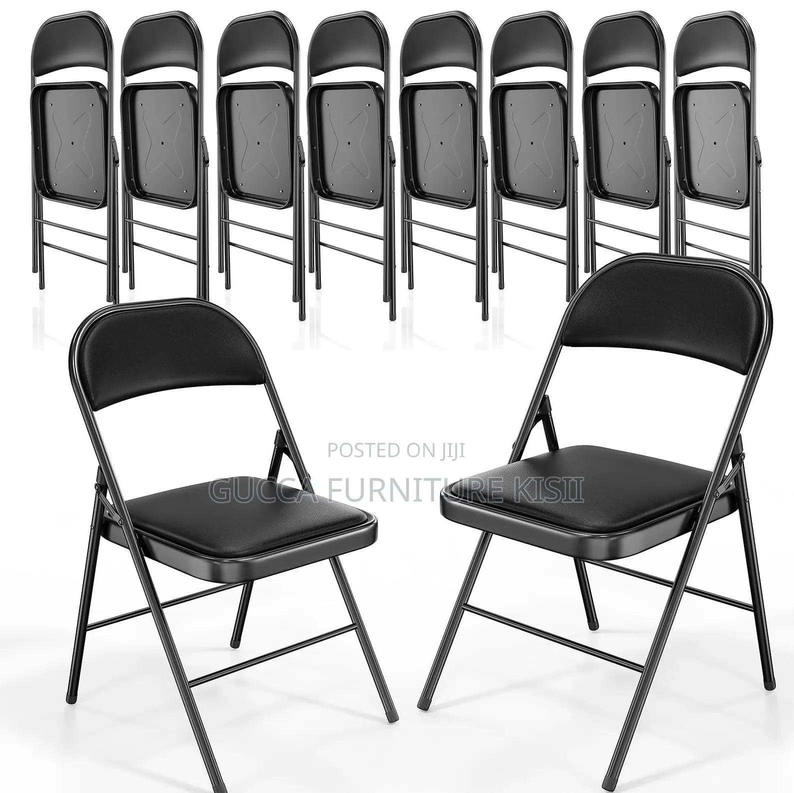 Office Chair; Foldable Black Office Study Chair