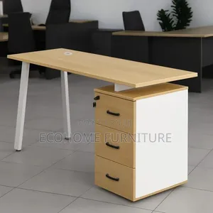 Office Desk . Metallic Frame and Drawers