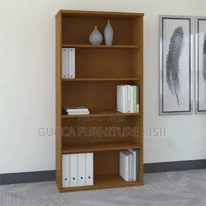 Office Bookshelf; 5-Tier Wooden Office Bookshelf