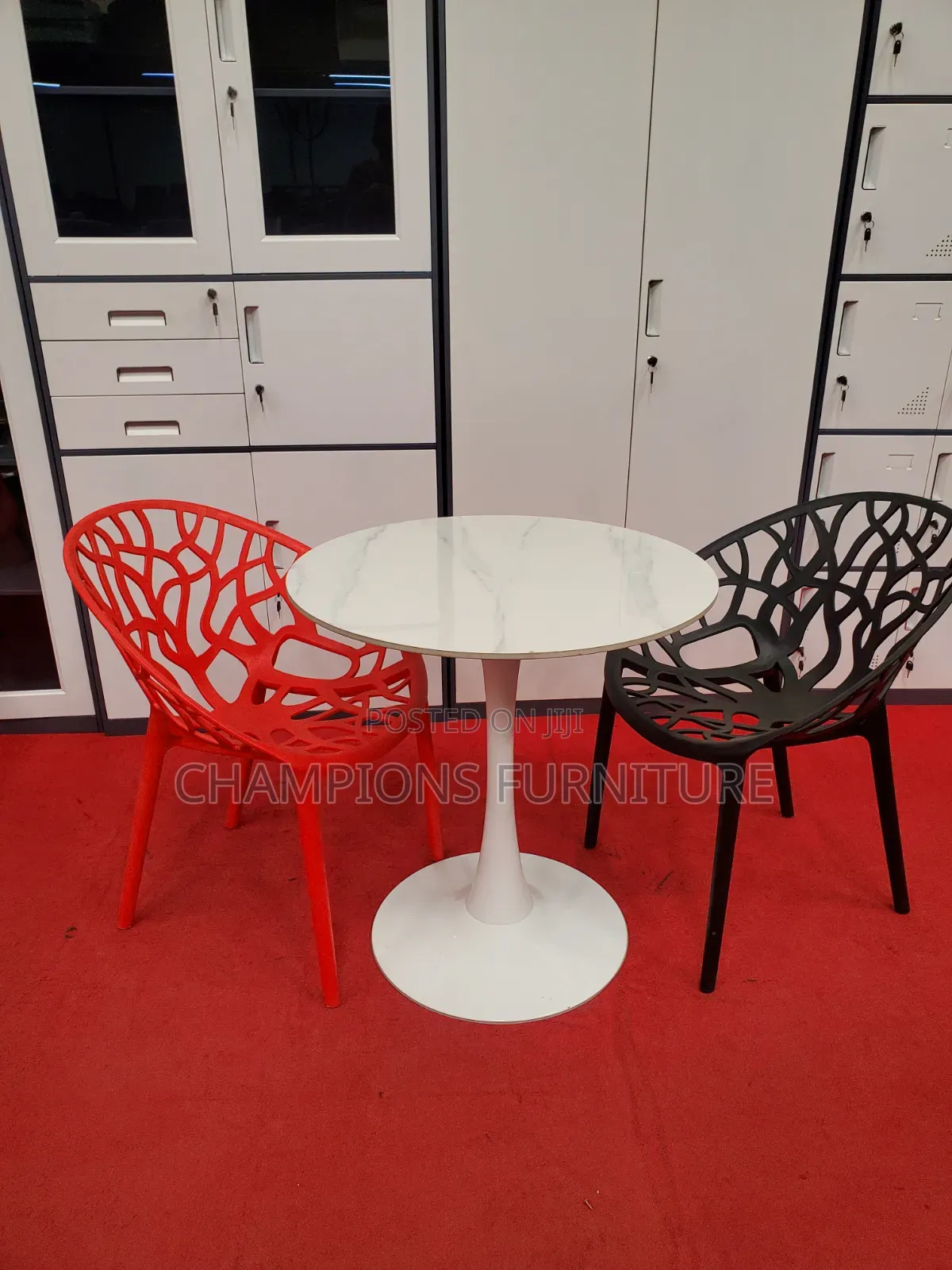 White Tulip Dining Table and Tree Chairs Set