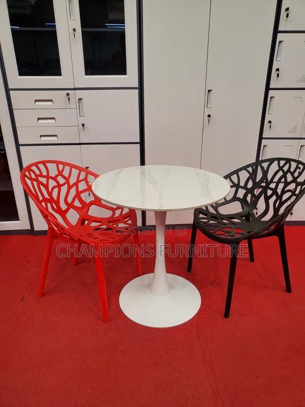White Tulip Dining Table and Tree Chairs Set - main view