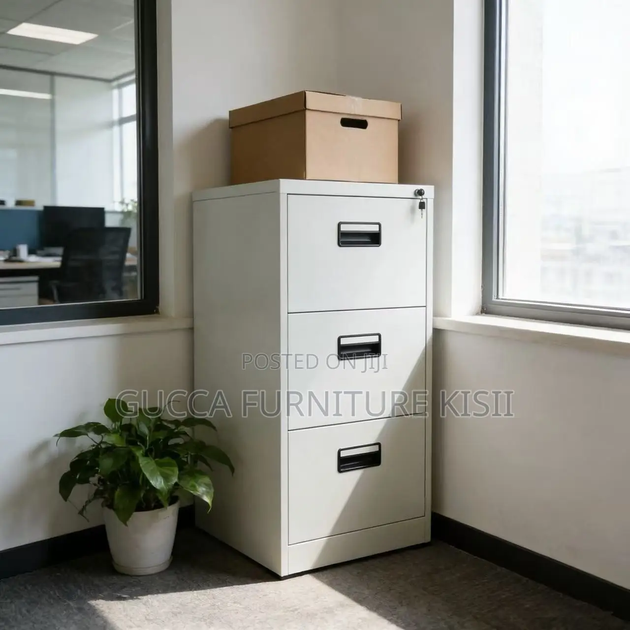 Office Cabinet; 3-Drawer Steel Office Cabinet