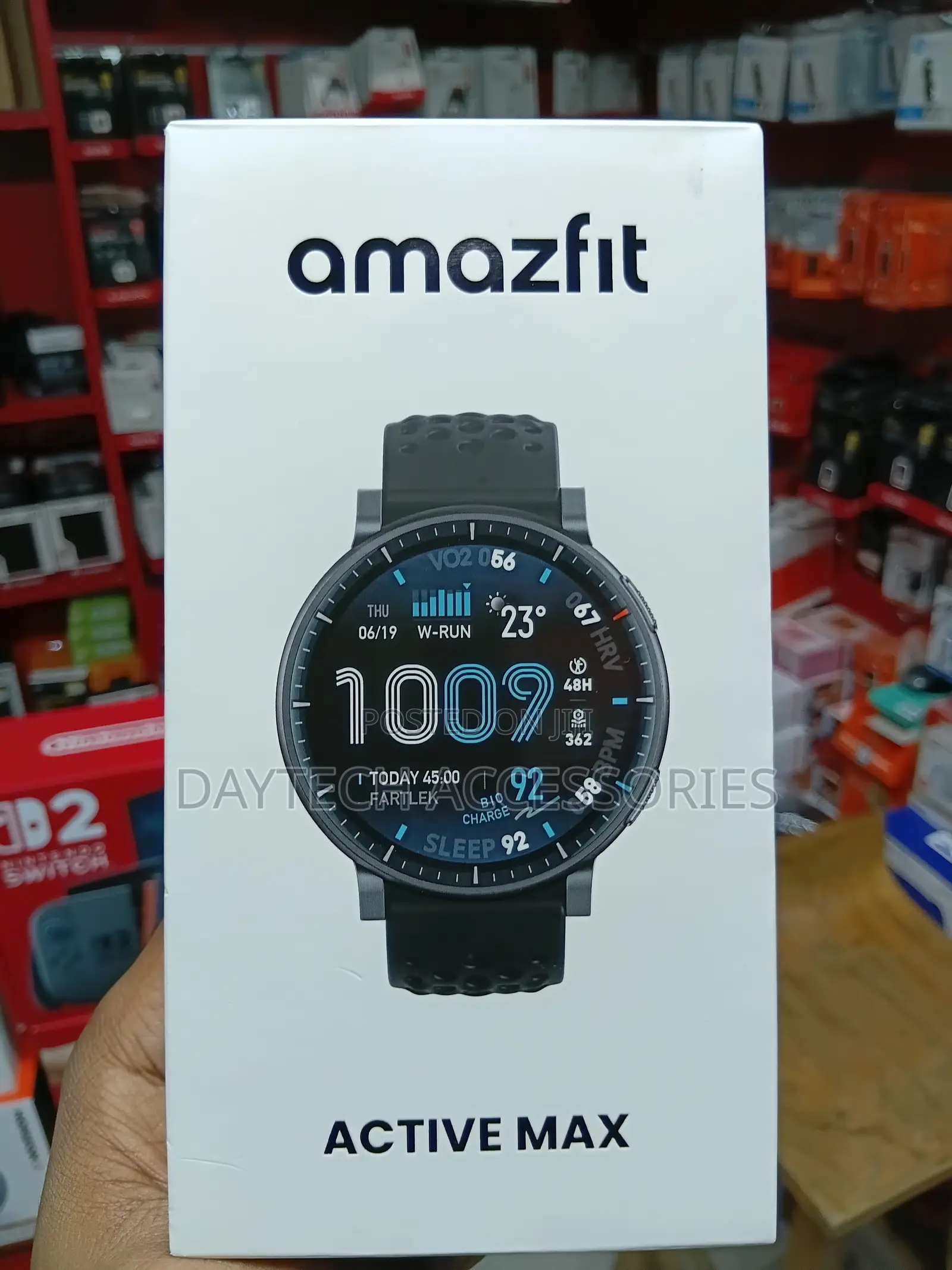 Amazfit Active Max Smartwatch Featuring a Prominent Circular Display.