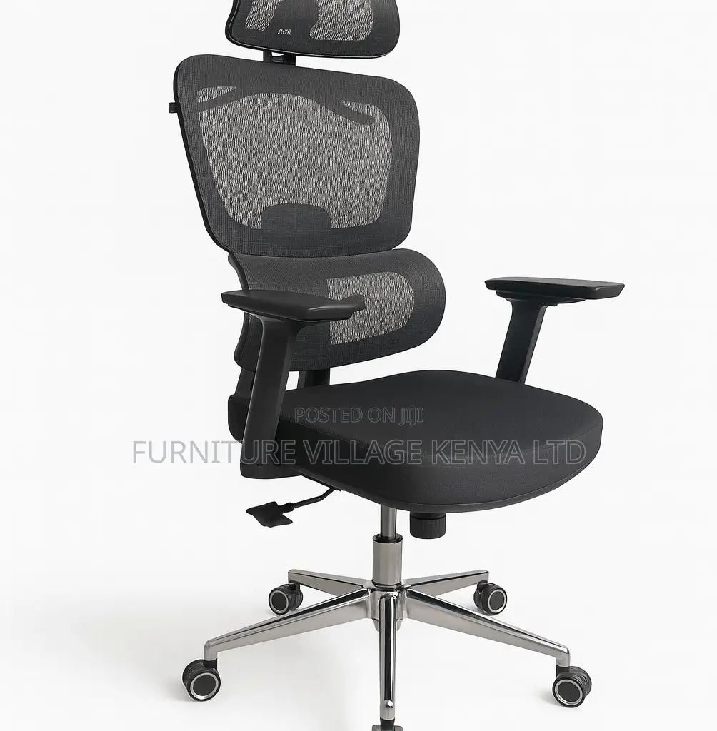Office Chair; Black Swivel Reclining Orthopedic Seat
